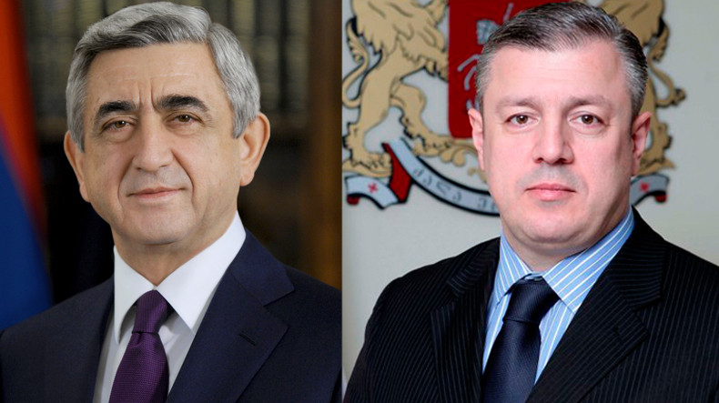 Президент Армении С.Саргсян поздравил Г.Квирикашвили с переназначением на должность премьера Грузии